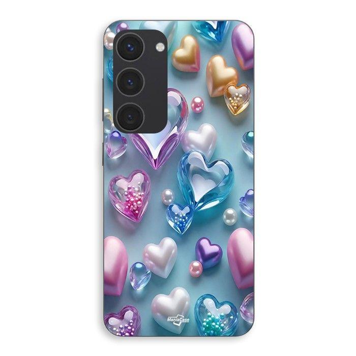 Coque de téléphone - MANIACASE - Samsung Galaxy S23 Plus - Silicone TPU - Souple - Coeurs colorés