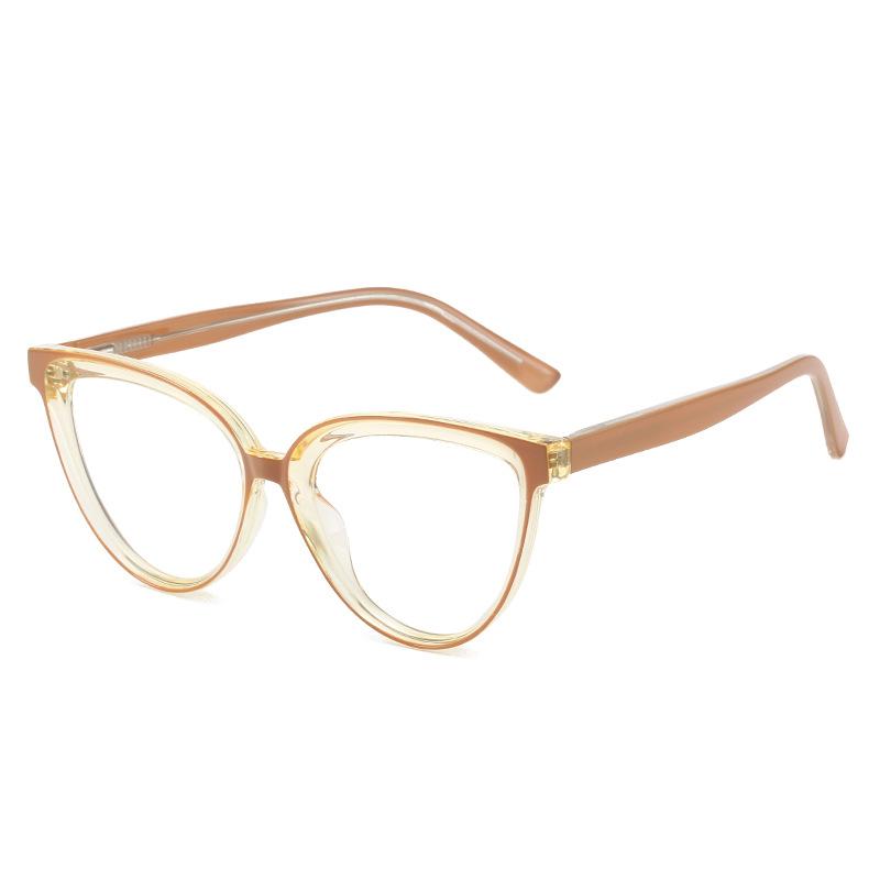 European and American vintage glasses: new cat-eye TR ferrule frame decoration, classic flat mirror for women