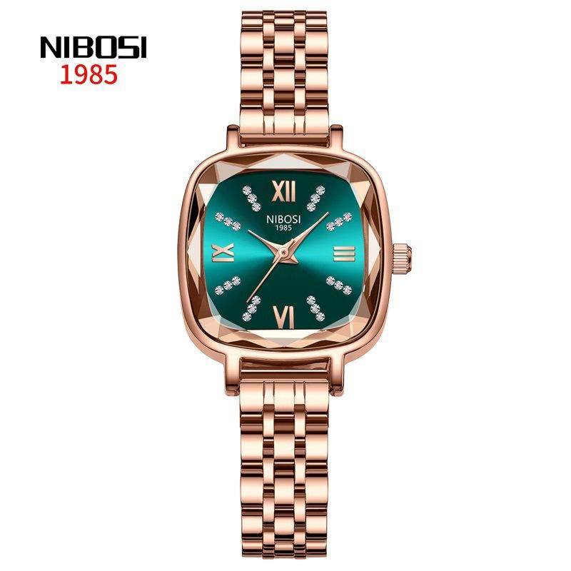 NIBOSI модные винтажные часы с бриллиантами, маленькие зеленые часы, женские часы, французские женские часы от кутюр