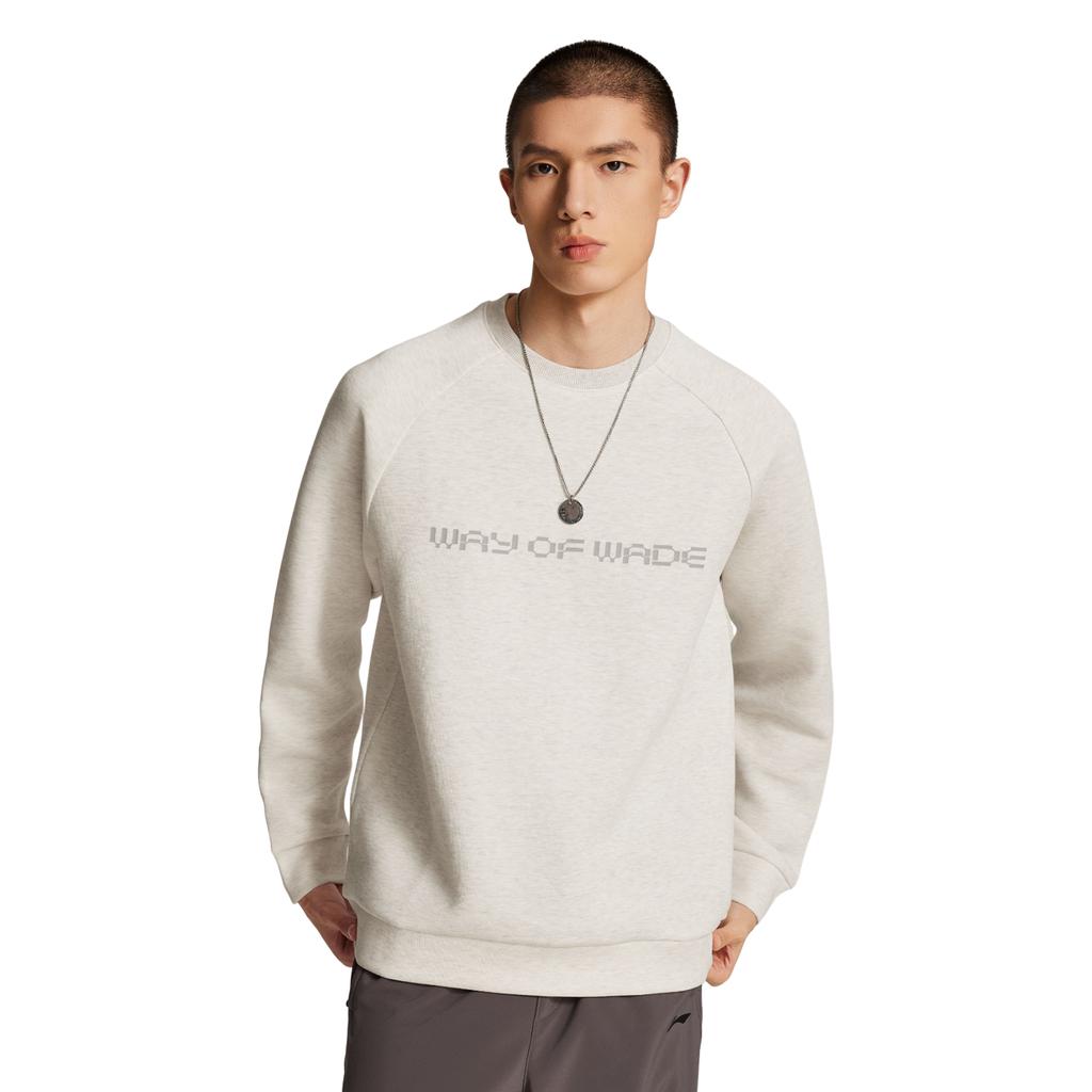Li Ning Wade Sweatshirts Men's Heather Gray Tile Gray Crew Neck Moderate AWDW287-2