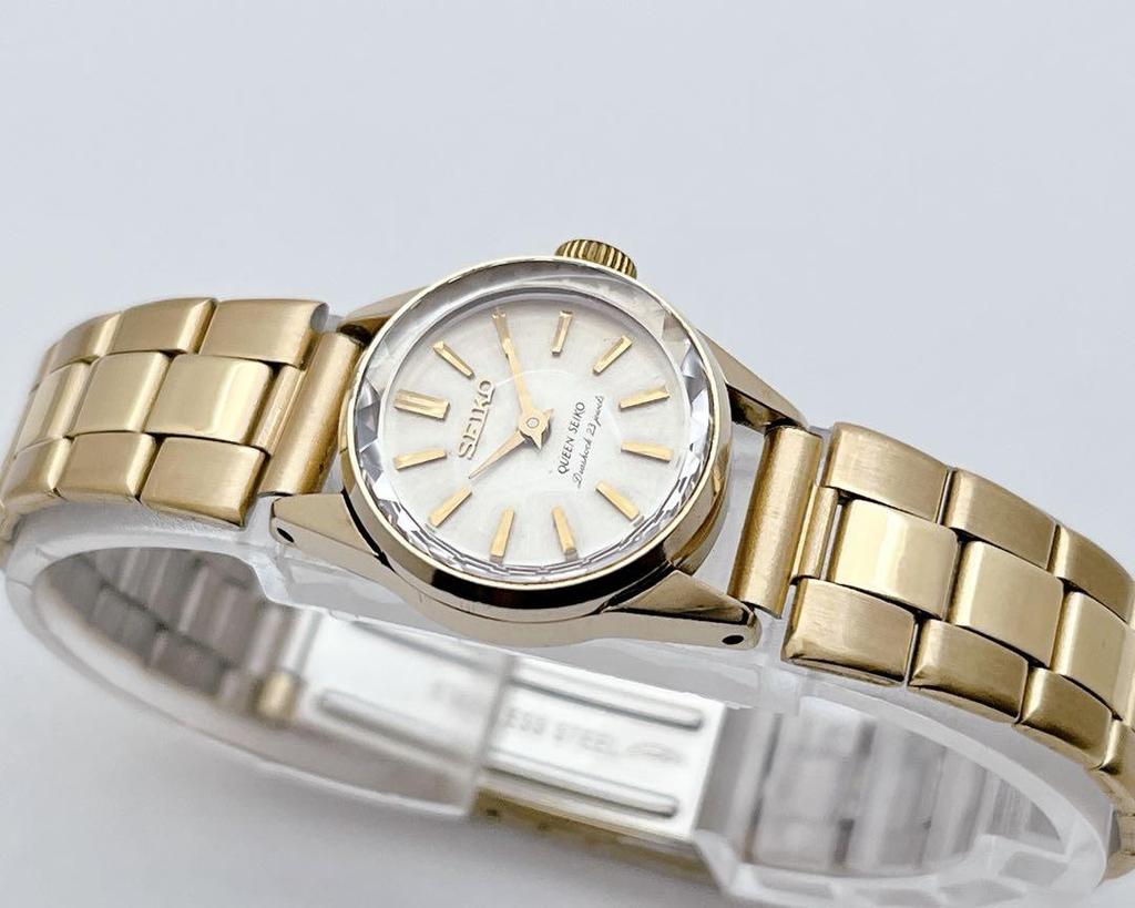 [USED] SEIKO Queen Seiko Hand-wound Crown Medallion Cut Glass Gold