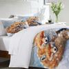 Постельный комплект из трех предметов с пододеяльником с лисьей тематикой, 3D цифровая печать, постельное белье, покрывало