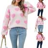 Women's Casual Fashion Round Neck Heart Sweater Knitted Bottoming Shirt
