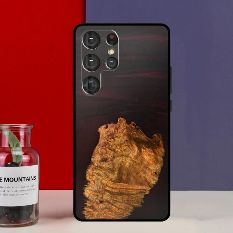 Чехол-футляр из смолы и дерева для Samsung Galaxy S25 Ultra S9 S10 S20 S21 FE S22 S23 Plus S24 Ultra