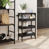VidaXL Kitchen Trolley, Storage Shelf, Service Cart with Wheels, Home Organizer, Black Wood 842351