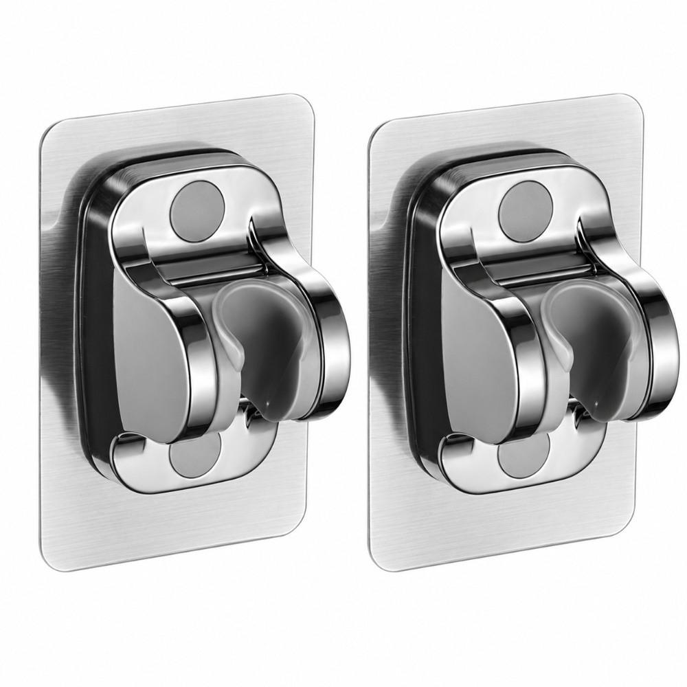2 Pack Self Adhesive Shower Head Holder Adjustable Angle Shower Bracket For Shower