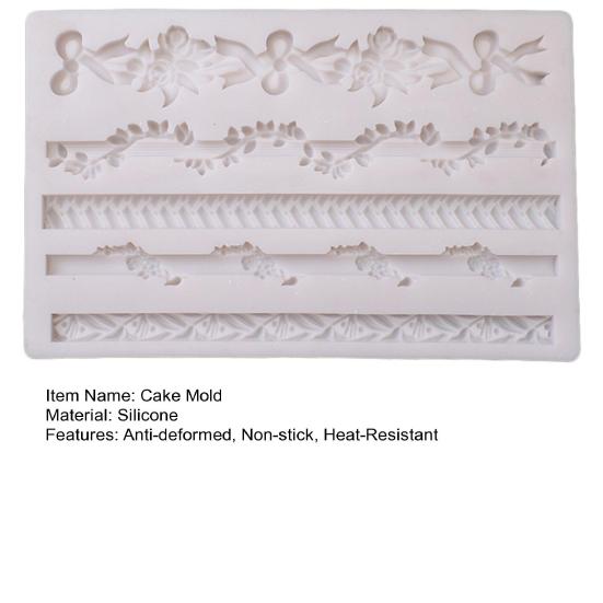Mold Easy To Release Reused Non-Sticky Long Lasting DIY Solid Color European Style Floral Carving Cake Mold