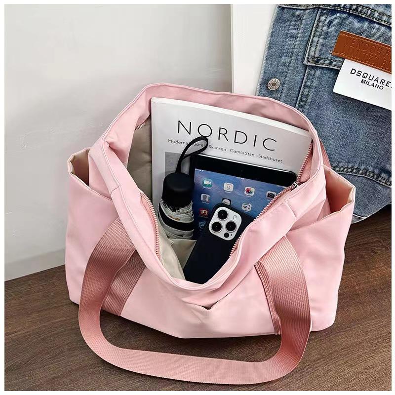 Women's Bag Solid Color Tote Bag Commuting Shoulder Bag Leisure Simple Mommy Go Out Bag Large Capacity Nylon Handbag