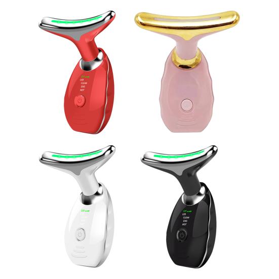 Массажер для красоты шеи Антивозрастной Укрепляющий Массажер с Красным Светом Микротоком Режимами Нагрева Многофункциональные Устройства для Ухода за Кожей для Домашнего Ухода