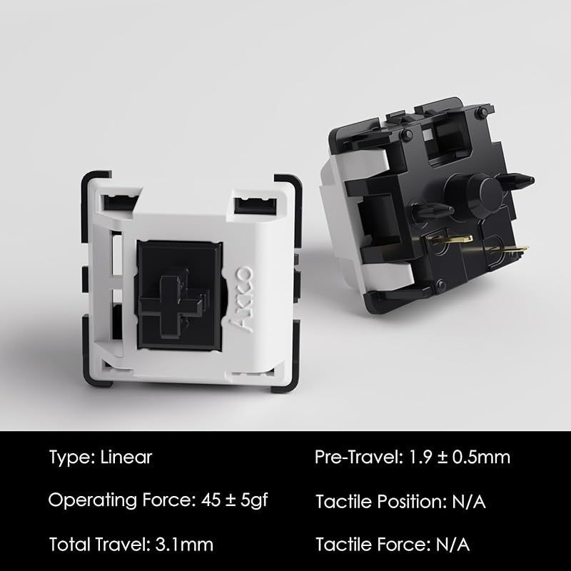 []переключатель Akko V3 Piano Pro (Третье поколение) Усилие нажатия 45 гс линейный 5-контактный Совместимый с механической клавиатурой 45 штук