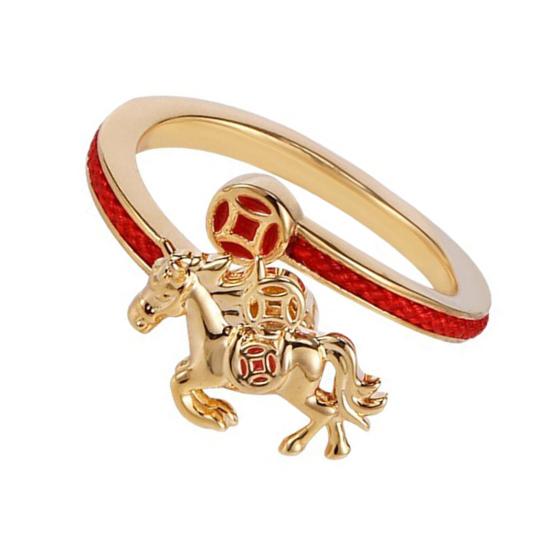 1/2 шт. Женское кольцо на палец, вращающееся кольцо с дизайном лошади и денег, 2026 год Лошади, открытое регулируемое кольцо, ювелирные аксессуары