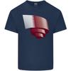 Curled Qatar Flag Qatari Day Football Unisexs Light Cotton TShirt