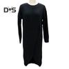 Women Fall Winter Dress Irregular Split Hem Knitted Loose Soft Thick Warm Long Sleeve Solid Color Mid Length Sweater Dress