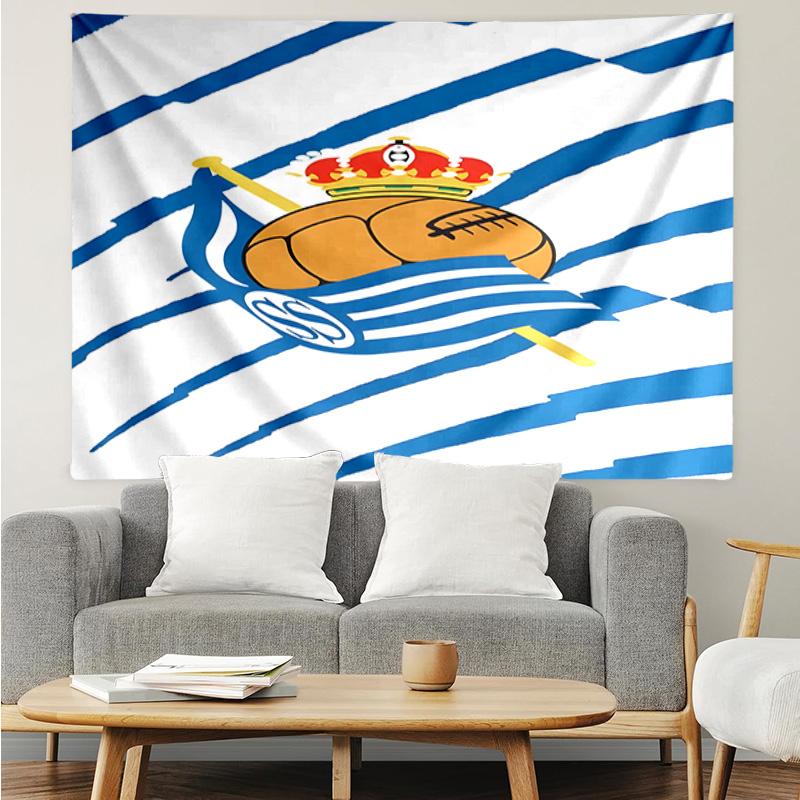 Real Sociedad Tapestry Accessories Playroom Tapestry, for Bedroom,Livingroom, dormitory Room Wall Decor Fan Birthday Gifts