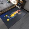 "Basketball Player Graphic Carpet with Blue and Yellow Design" Suitable for use as an anti-slip for living room bedroom sofas