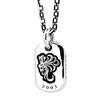 Wrapped Dog Tag Necklace 925 Silver with Custom Pouch Brand [Lion Heart] Men's