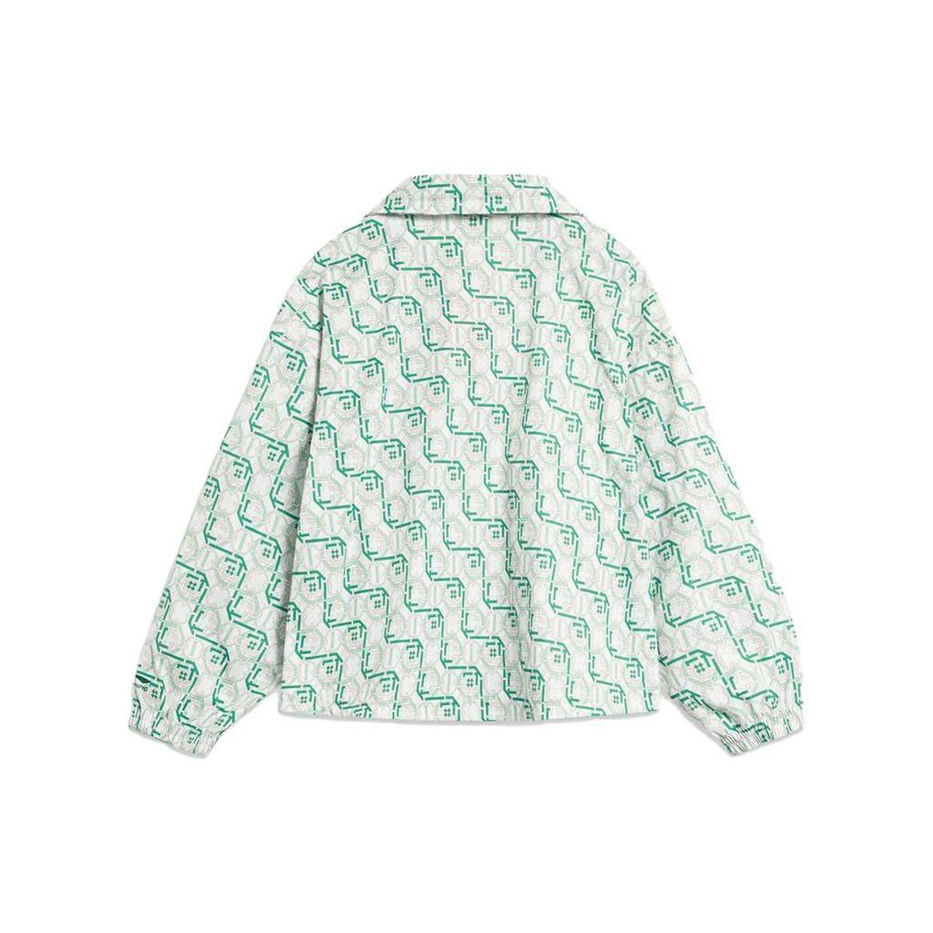 Li-Ning Серия «Китайская культура» с полным принтом, спортивная ветровка, женская верхняя одежда, нефритово-морозно-зеленый AFDT376-3