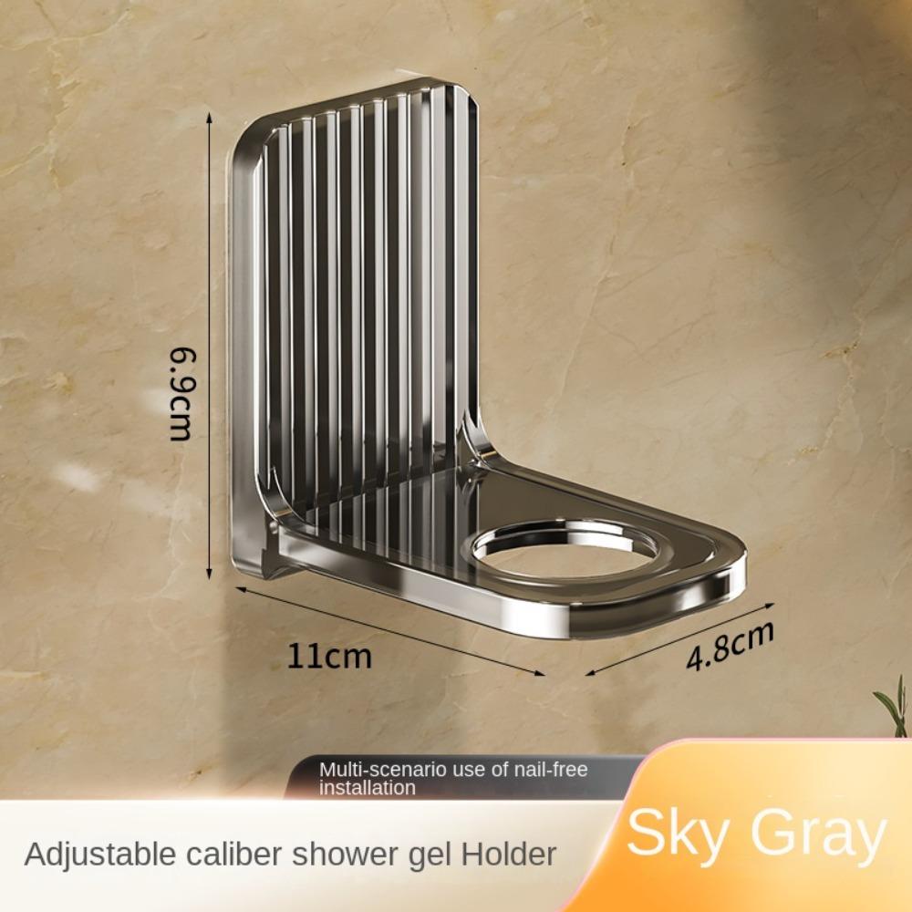 Adjustable Shampoo Bottle Holder Non-rust Hand Soap Wall Hanger Shower Gel Bottle Rack  Bathroom
