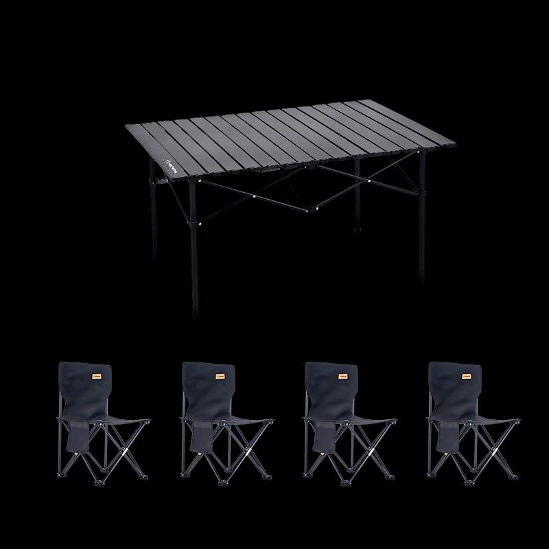 WhitePeak Yunchang 5-Piece Carbon Steel Camping Table & Chair Set