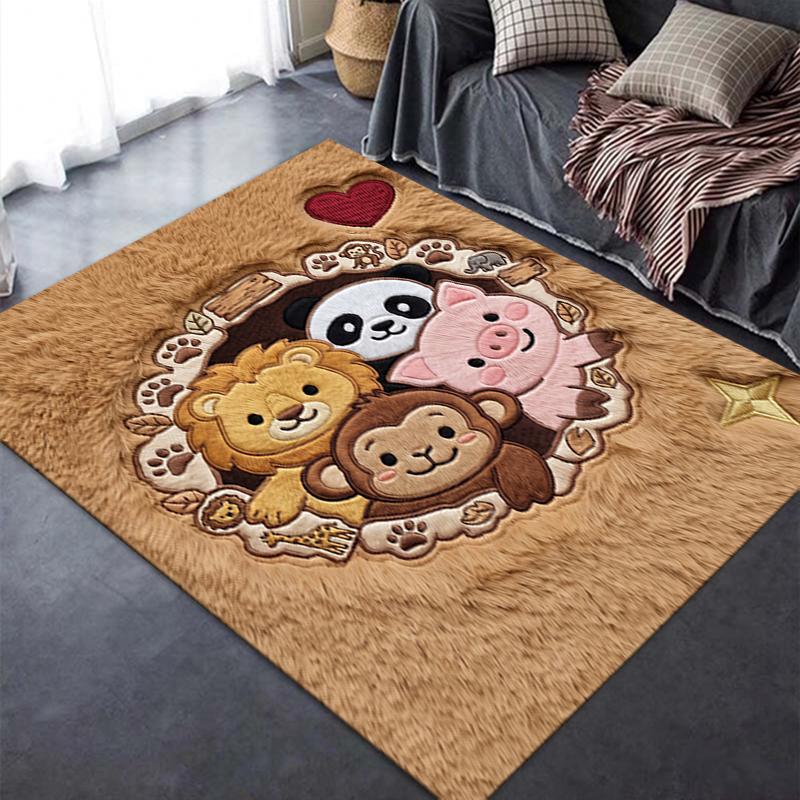 2025 New Cute animals Carpet Rug for Living Room Bedroom Home Sofa Decoration,Kids play Non-slip Floor Mat