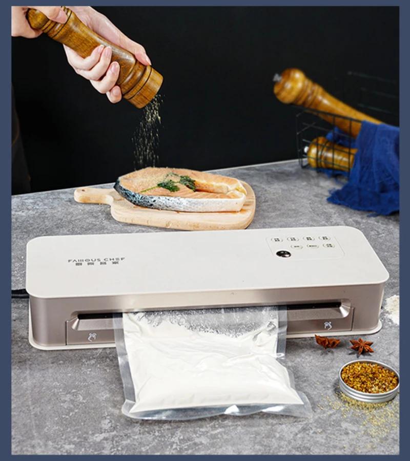 Полностью автоматическая вакуумная упаковочная машина Малая бытовая машина для сохранения свежести и упаковки продуктов Сухая и влажная запайка Коммерческое использование