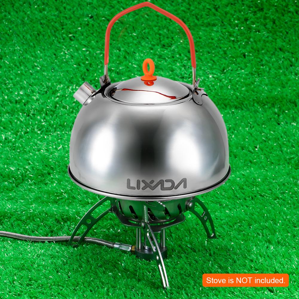 0.6L Stainless Steel Tea Kettle Portable Outdoor Camping Hiking Water Kettle Teapot Coffee Pot