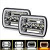Square 45w 5x7 Headlight with Dual-color Angel Eyes for 6x7 LED Truck Lights