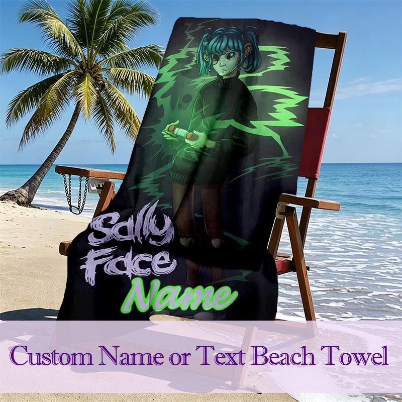 1pc Sally Face (5) Beach Towel, A Vibrant Beach Towel Suitable for Outdoor Activities, Camping, Hiking