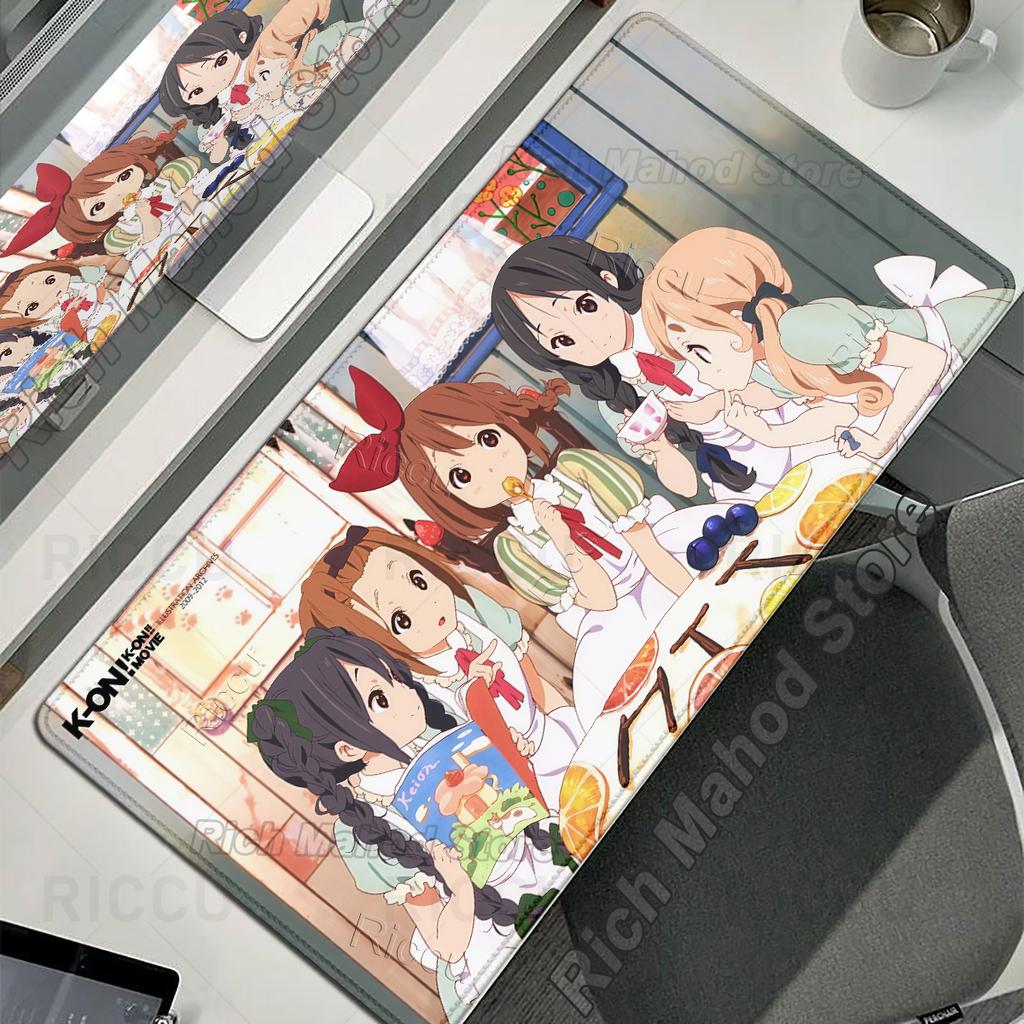 Милые Аниме Девушки Коврики для Мыши K-ON Большой Игровой Эстетичный Ковер Офисный Компьютерная Клавиатура Нескользящий Ковер Шкаф для ПК XXL Коврик с Заблокированным Краем