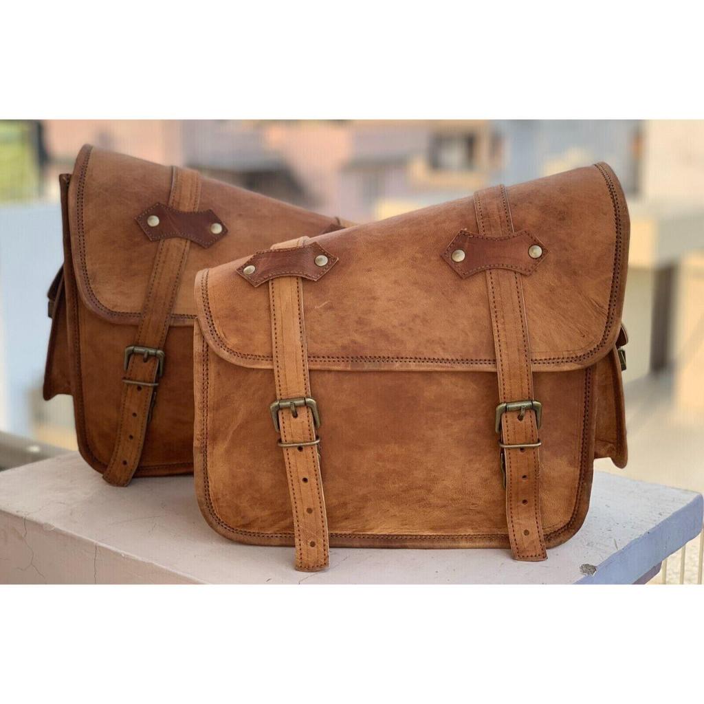 Боковая сумка из натуральной коричневой козьей кожи COMBO Мотоциклетная седельная сумка Корзины для инструментов Сумка для инструментов