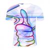 Summer 3D Thumbprint T-shirt for Men, Casual, Personalized, Fun, Children's Fashion, Hip-hop, Street Style, Harajuku Boutique Top