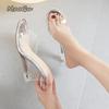 2024 Summer New Fashion Shoes for Women Slip-on Women's High Heels Crystal Peep Toe Casual Women Slippers Zapatos De Mujer