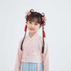 Tassel Children Wig Headband Flower New Year Hair Accessories Hanfu Headwear  Year of the Horse