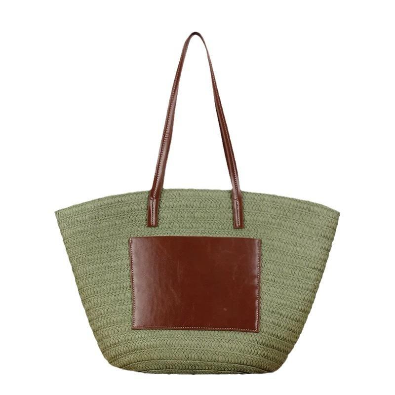 Новая высококлассная соломенная сумка, сумка ручной работы, большая плечевая сумка-тоут, женская пляжная сумка для отпуска на море