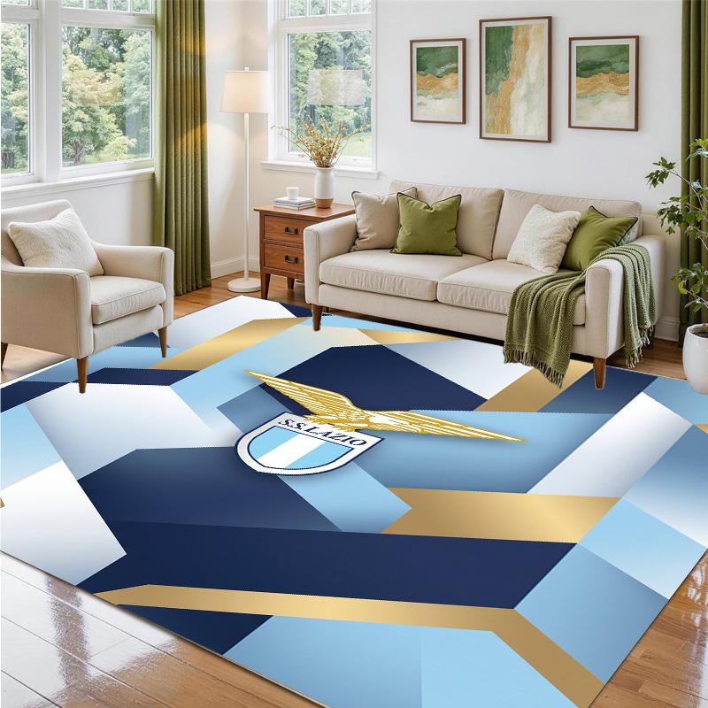 Lazio FC Design Crystal Velvet Rug Soft Decorative Mat for Bedroom Entrance