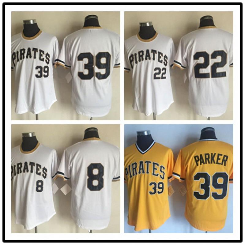 Vintage Pittsburgh Pirates Baseball Jersey Unisex Embroidered Sport Top Lightweight Cotton Blend