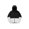 Li Ning Color Block Spliced свободный крой спортивная куртка с капюшоном куртка унисекс черная с белым AHXT005-1