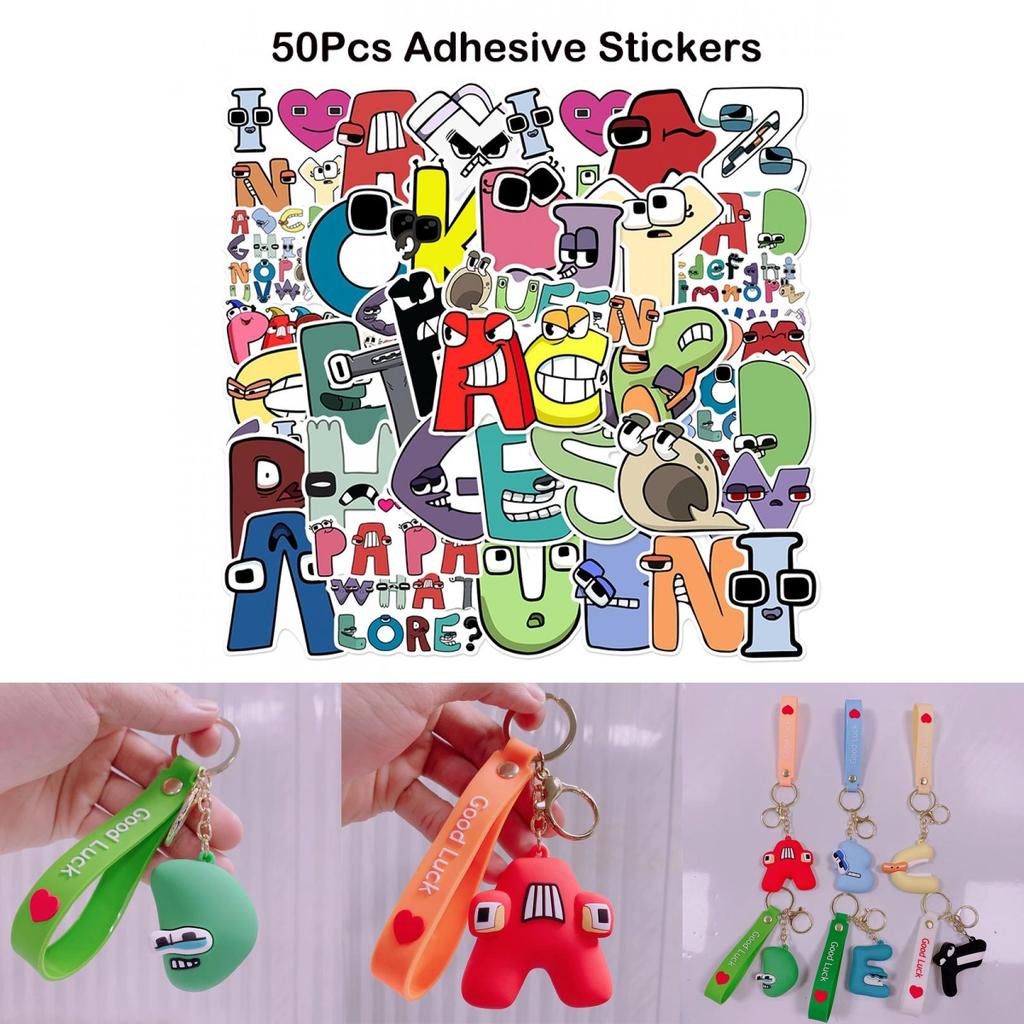 Alphabet Lore Kids Keyring Stickers Toys Pendant Figures Gift