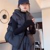 Женский зимний жилет с капюшоном, свободный, без рукавов, повседневный, короткий, теплый, жилет на осень-зиму