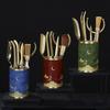 Brass Pen Holder With Colorful Lacquer Finish Decorative Desktop Organizer Office Home Tea Set Accessory