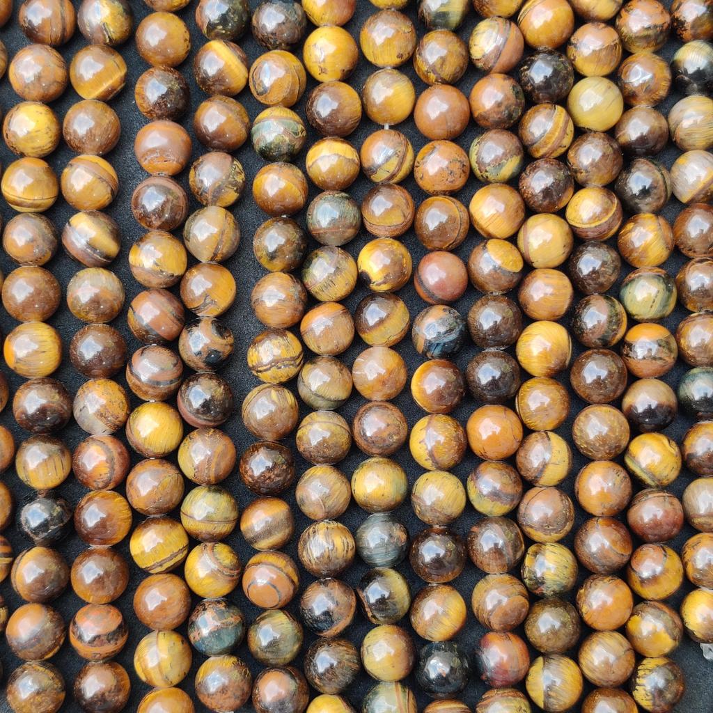 Круглые бусины из натурального золотого тигрового глаза, свободные бусины из целебных драгоценных камней, изготовление ювелирных изделий своими руками для браслета и ожерелья, размер 6 мм, 8 мм, 10 мм.
