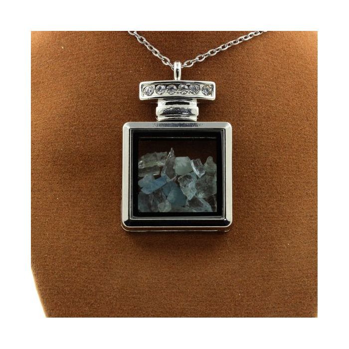 Stones and Minerals. Raw Aquamarine Necklace. Bottle Model.
