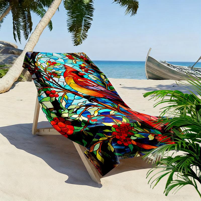 Glass Parrot 2D Flat Print Beach Towel, Large Soft Quick Dry Towel for Beach Camping Swimming.MSTJ0918134