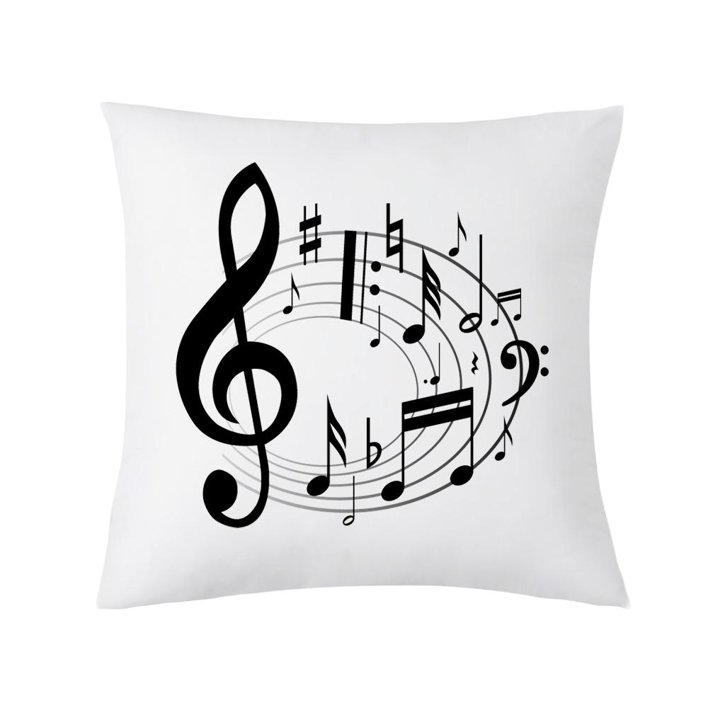 Retro Music Notes Doublesided Printed pillow cover Short plush Suitable living rooms bedrooms sofas throw cushion cover