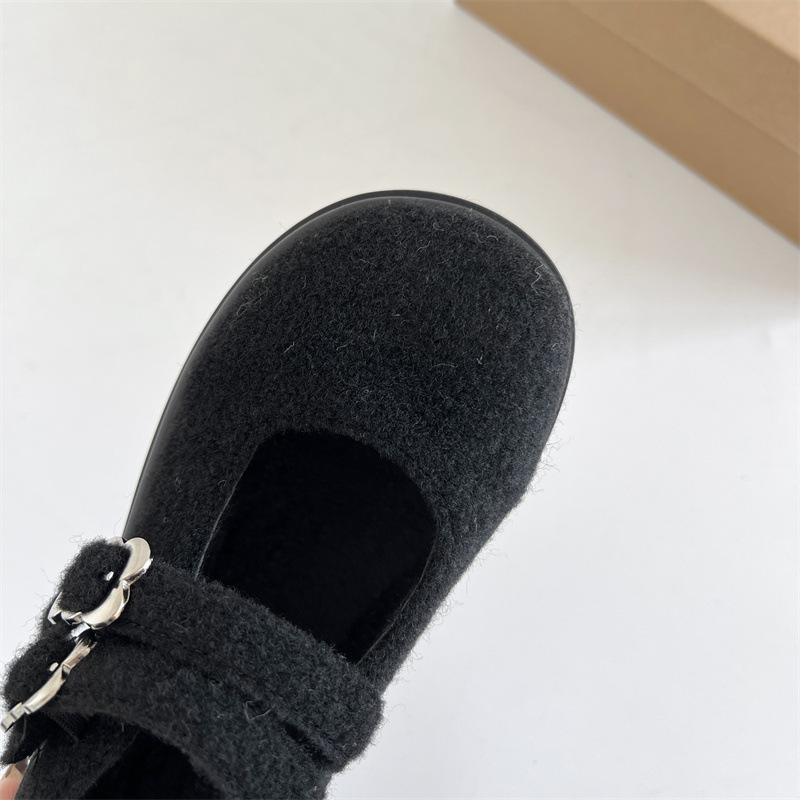 Модные ретро плюшевые универсальные туфли-лодочки на платформе с неглубоким вырезом женские 2025 новая коллекция осень-зима юбка французские туфли Мэри Джейн