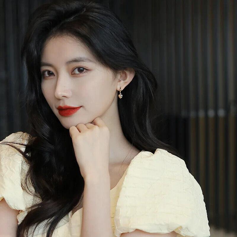 3D корейские серьги в форме сердца, модные висячие серьги в форме сердца, подарок