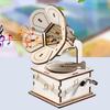 1 набор DIY ретро граммофон модель комплект ручной работы деревянная головоломка ручной заводной фонограф