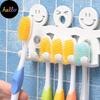 Семейный держатель для зубных щеток с мультяшной присоской, милый держатель для зубов со смайликом