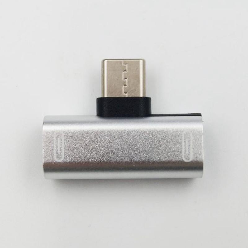 Двойной USB Type C для наушников Aux адаптер-разветвитель аудио разъем для зарядки