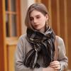 Women's Autumn Winter Thicken Warm Cashmere-like Long Scarf Fashion Plaid Shawl Tassel Pashmina